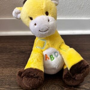 Carters Child of Mine Giraffe Yellow Orange ABC Plush Lovey Stuffed 8"